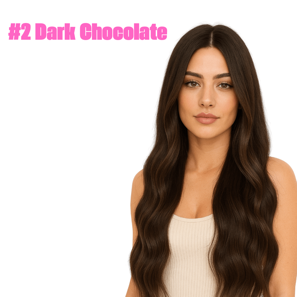 2 Dark Chocolate - Simple Inches. Hair Extensions