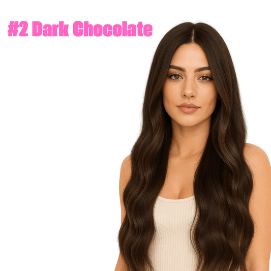 2 Dark Chocolate - Simple Inches. Hair Extensions