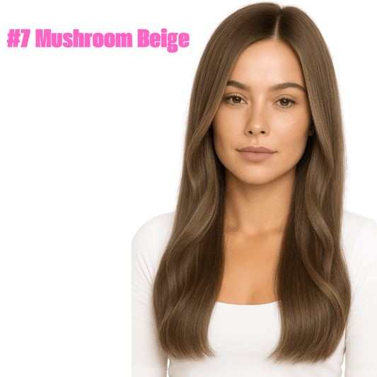 7 Mushroom Beige - Simple Inches. Hair Extensions