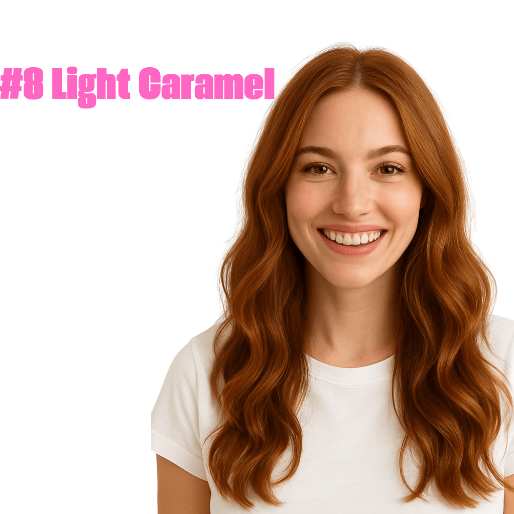 8Light Carmel - Simple Inches. Hair Extensions