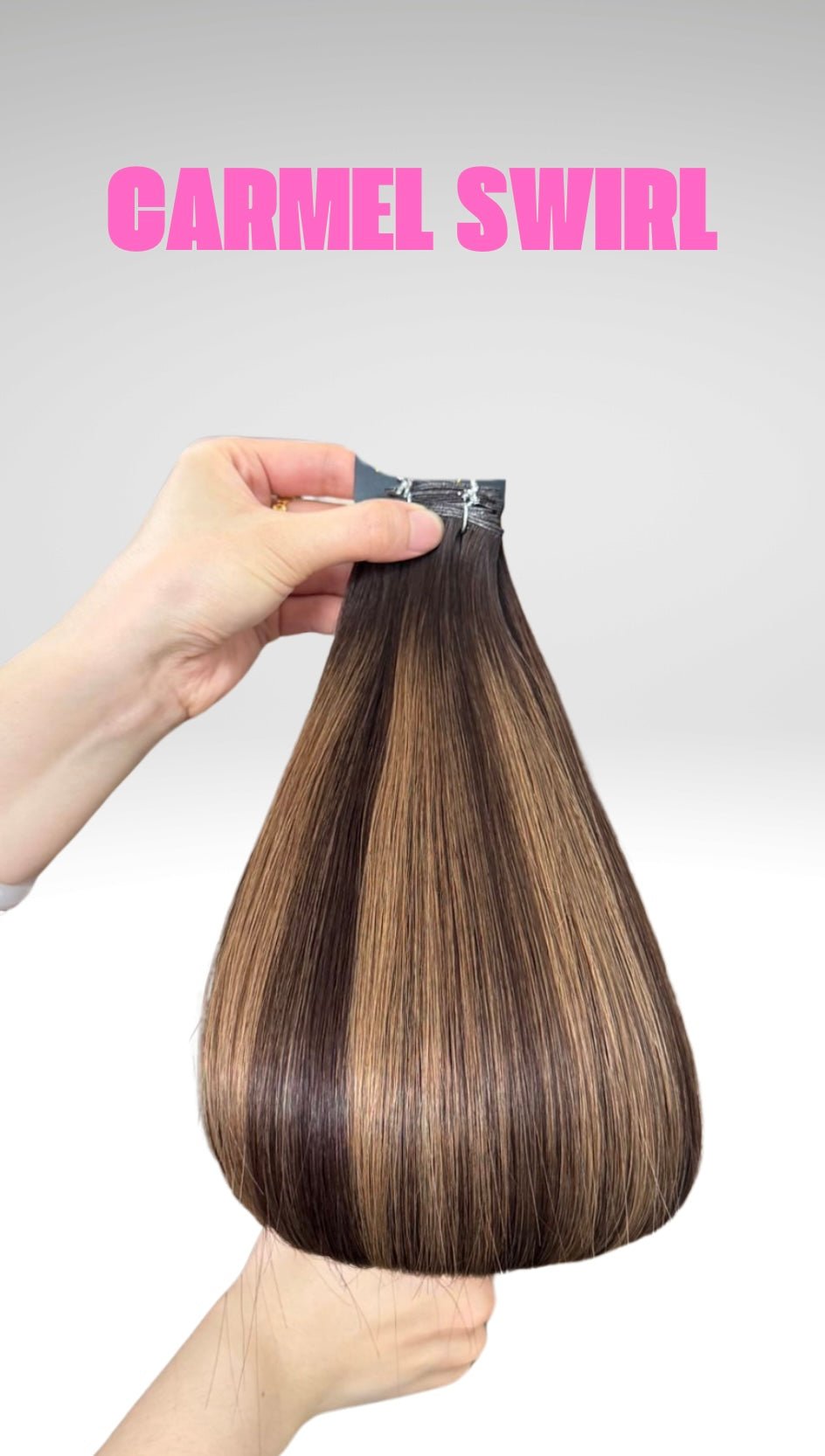 Carmel Swirl - Simple Inches. Hair Extensions