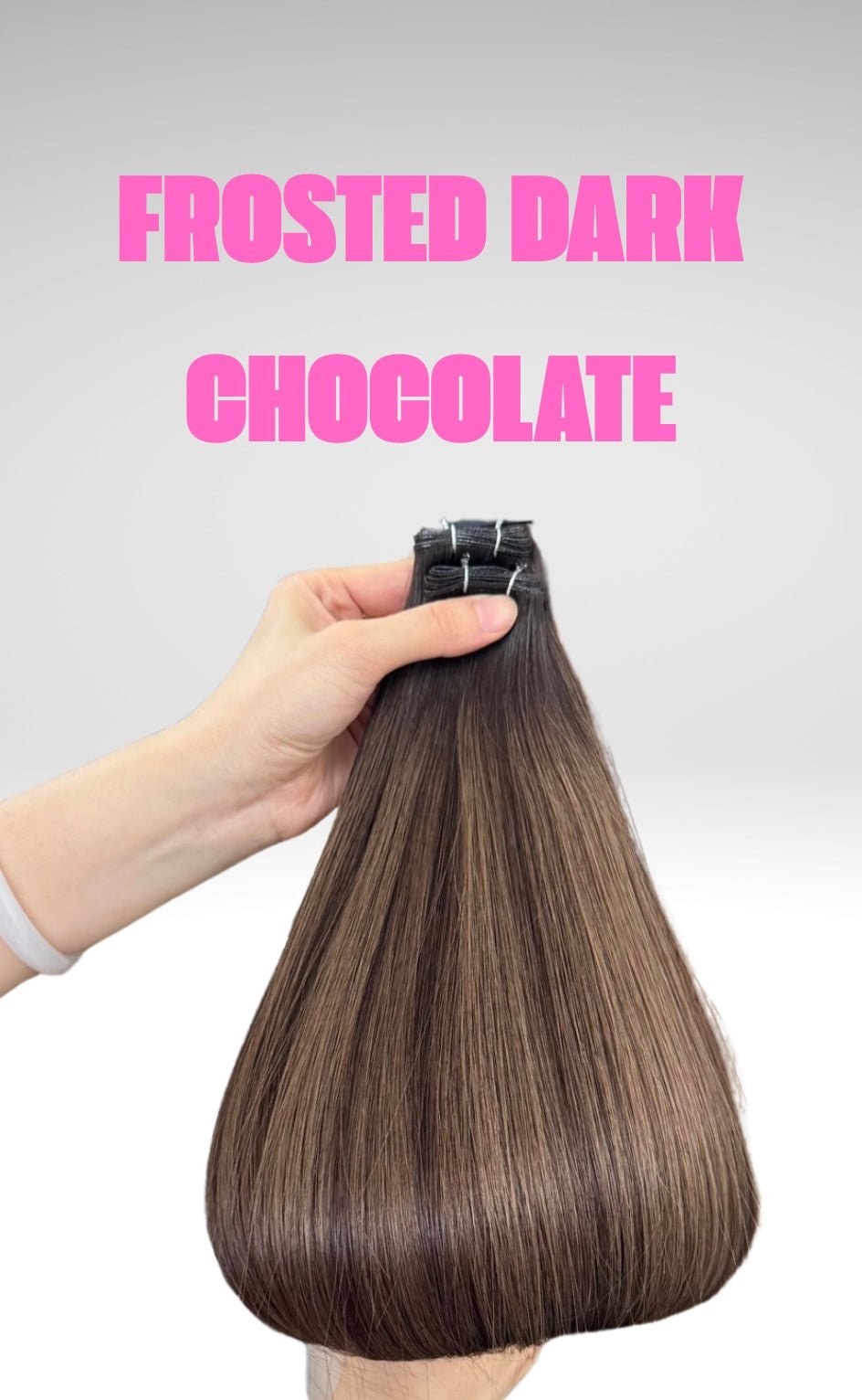 FROSTED DARK CHOCOLATE - Simple Inches. Hair Extensions